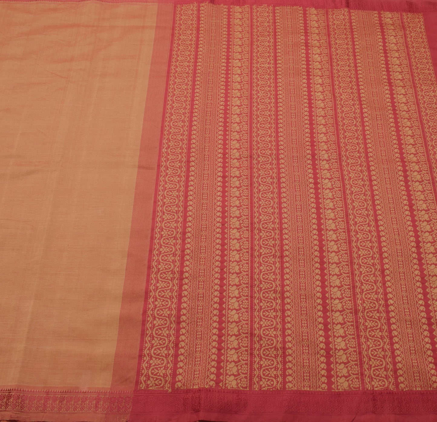 Sushila Vintage Dual Tone Saree 100% Pure Cotton Silk Woven Sari Craft Fabric