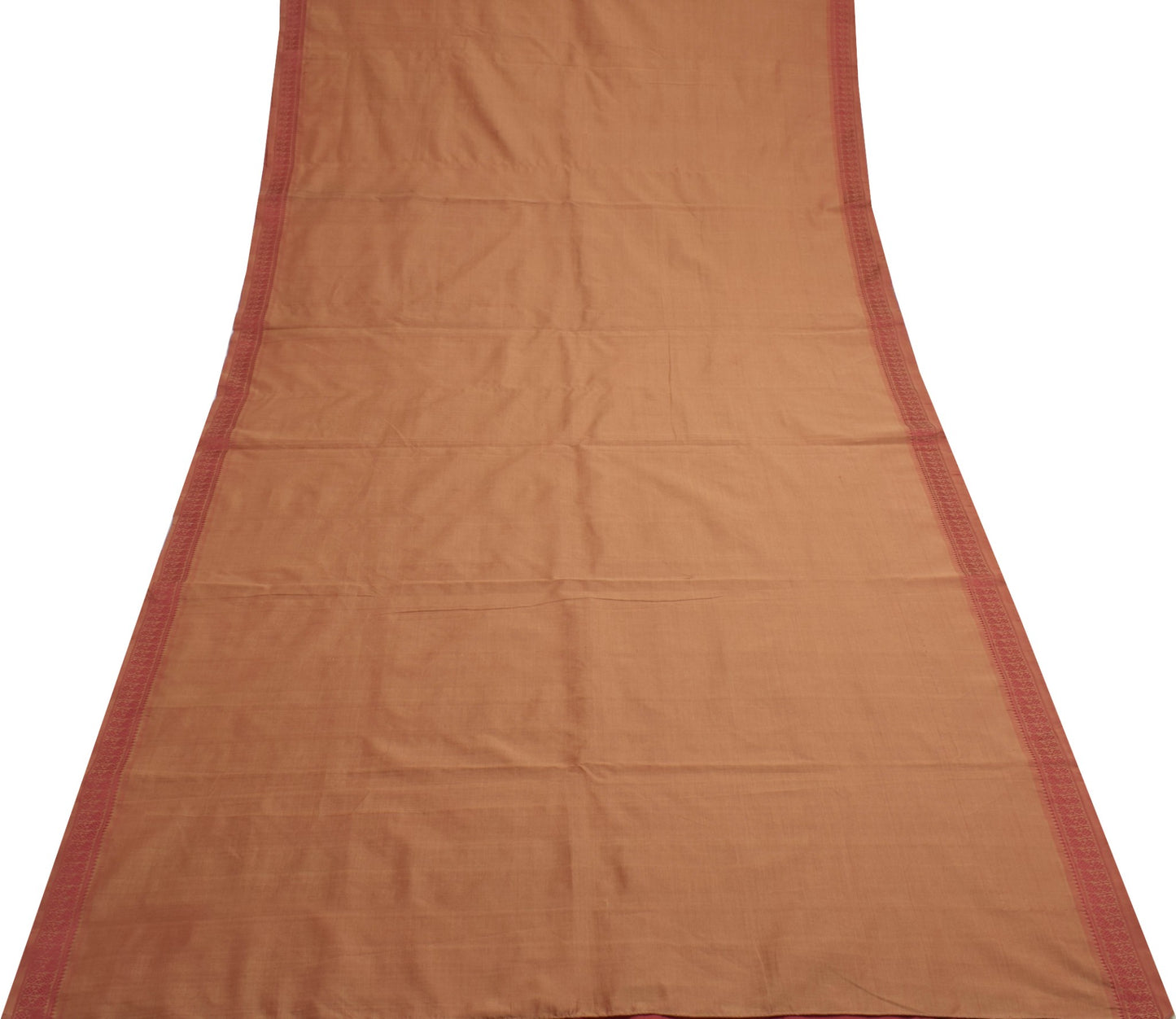 Sushila Vintage Dual Tone Saree 100% Pure Cotton Silk Woven Sari Craft Fabric