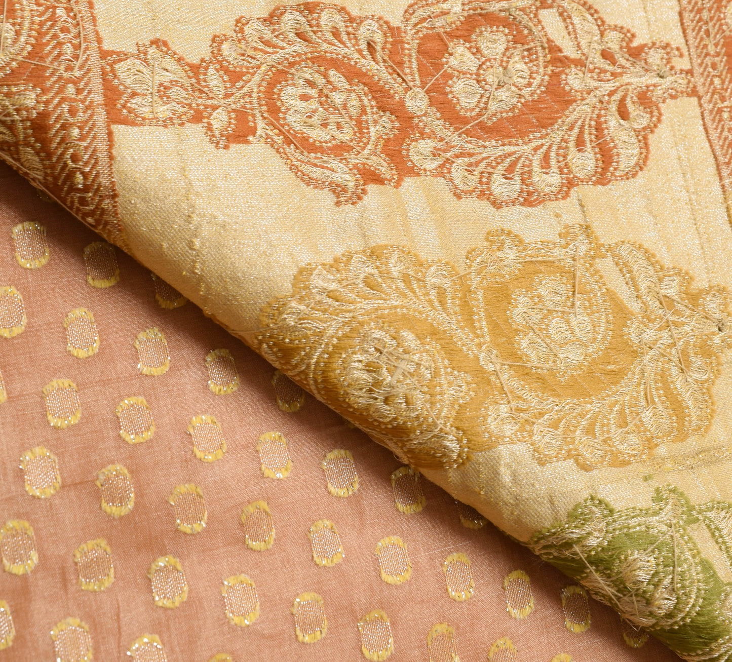 Sushila Vintage Brown Saree 100% Pure Tussar Silk Zari Woven Indian Sari Fabric