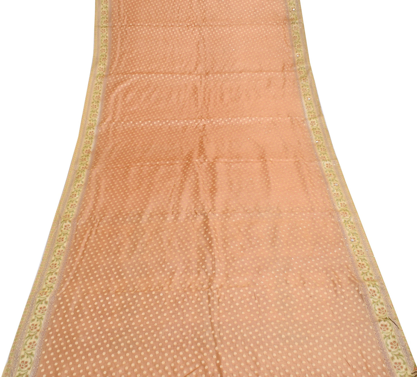 Sushila Vintage Brown Saree 100% Pure Tussar Silk Zari Woven Indian Sari Fabric