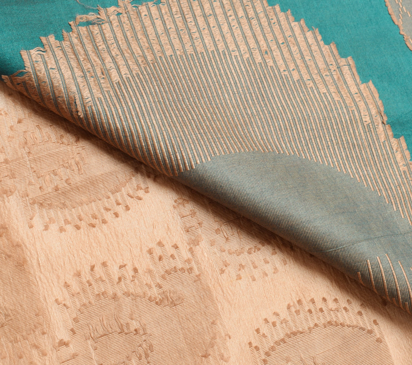Sushila Vintage Beige Saree 100% Pure Silk Paisley Woven Traditional Sari Fabric