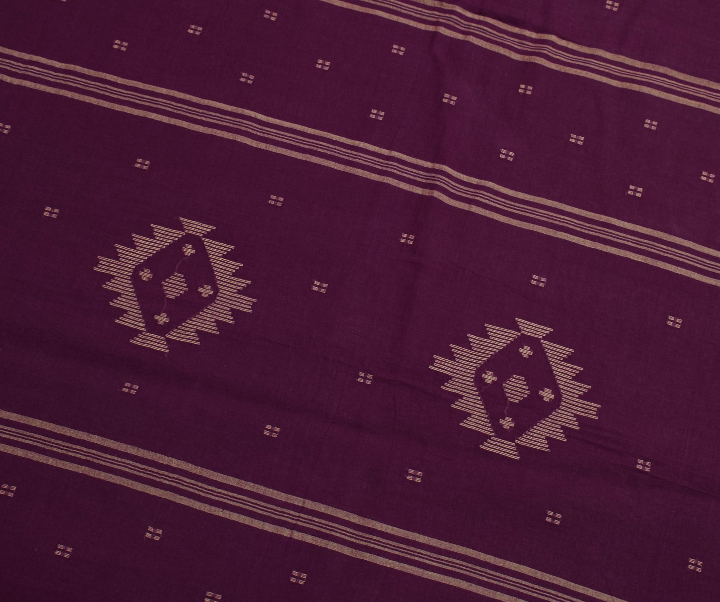 Sushila Vintage Purple Saree Traditional Bengal Tant Pure Cotton Sari Fabric