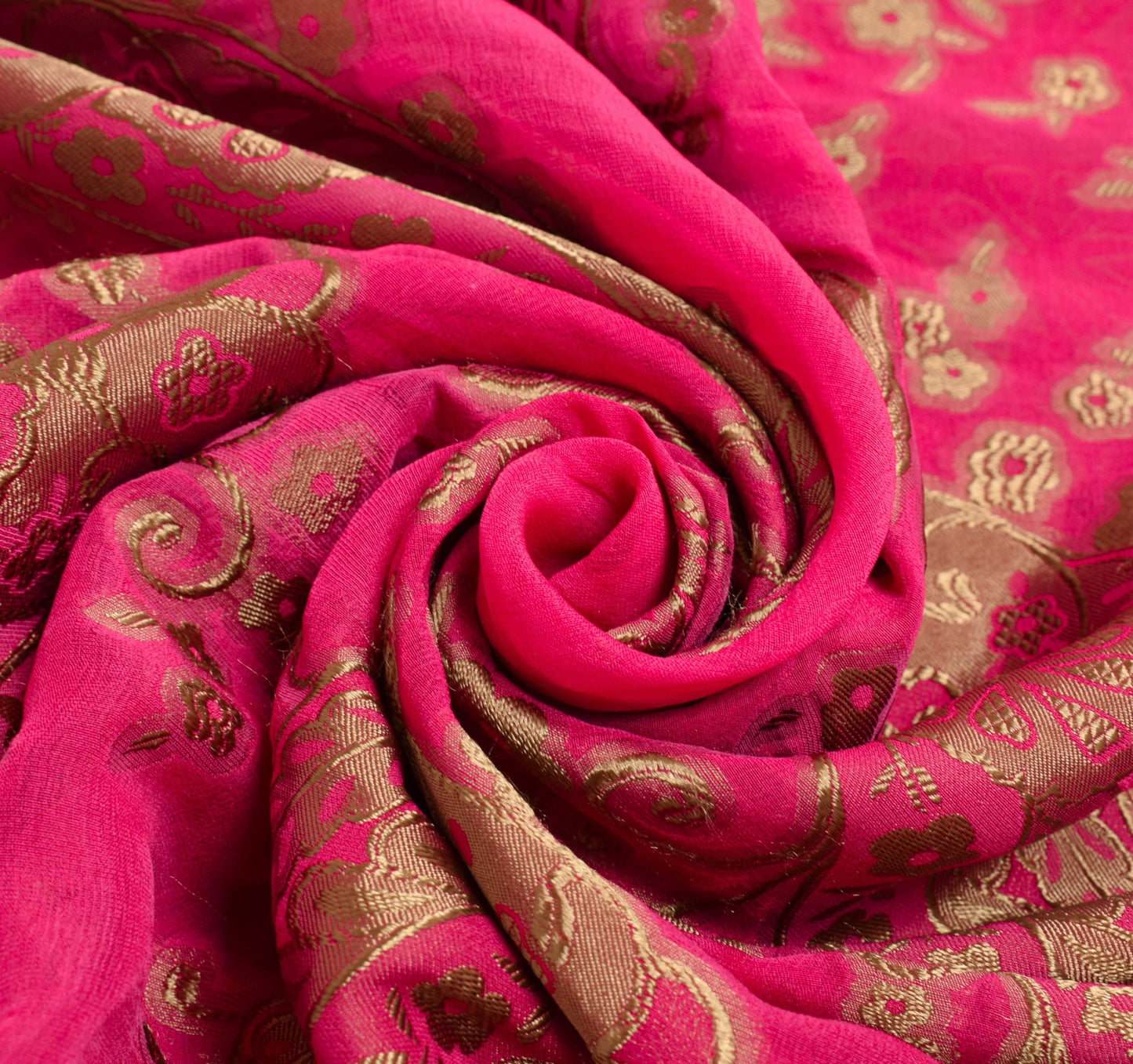 Sushila Vintage Magenta HEAVY Saree Pure Georgette Woven Patch Work Sari Fabric