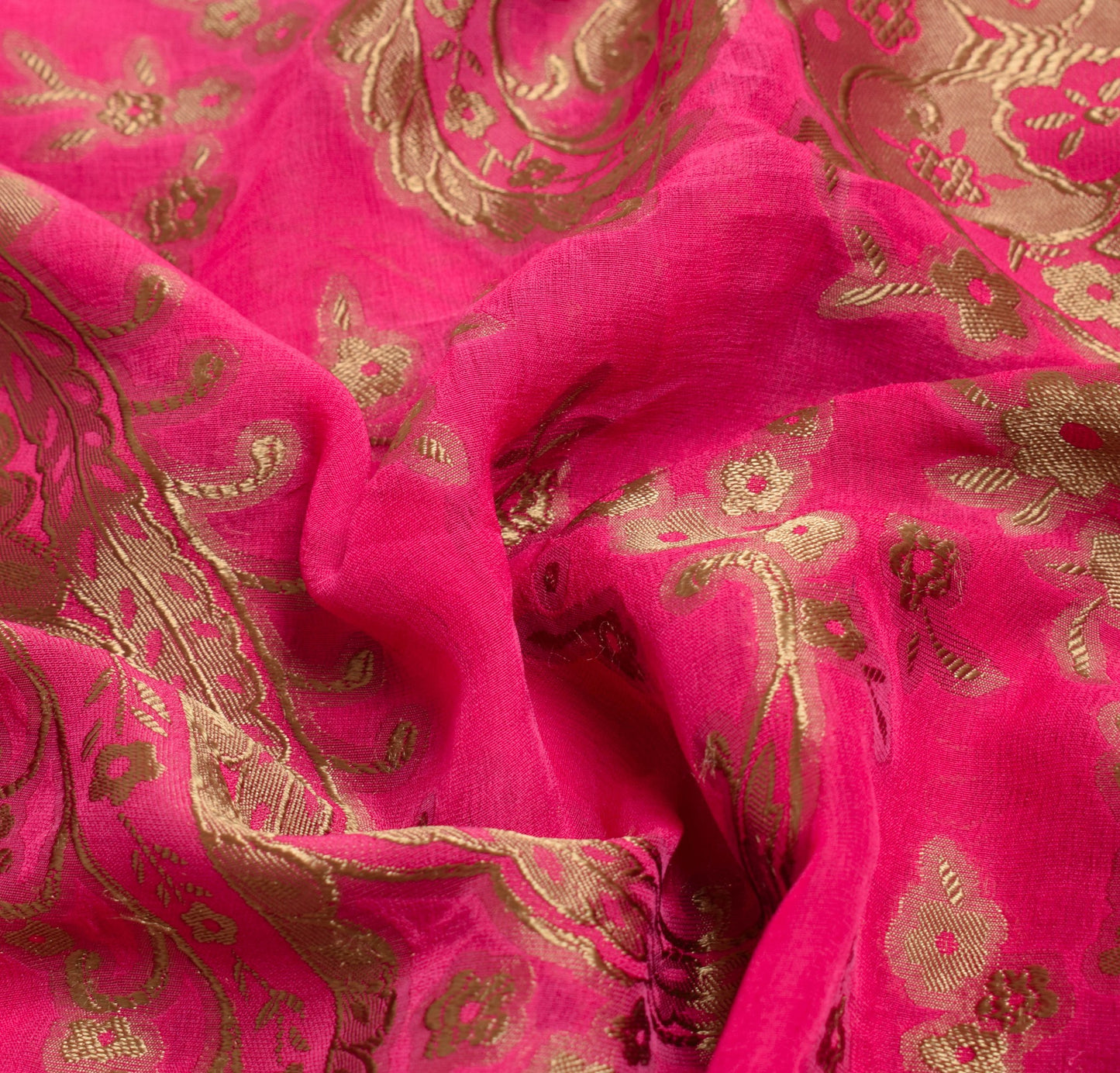 Sushila Vintage Magenta HEAVY Saree Pure Georgette Woven Patch Work Sari Fabric