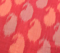 Sushila Vintage Sambalpuri Ikat Saree Hand Woven Pure Silk Red Sari Fabric