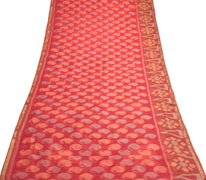 Sushila Vintage Sambalpuri Ikat Saree Hand Woven Pure Silk Red Sari Fabric