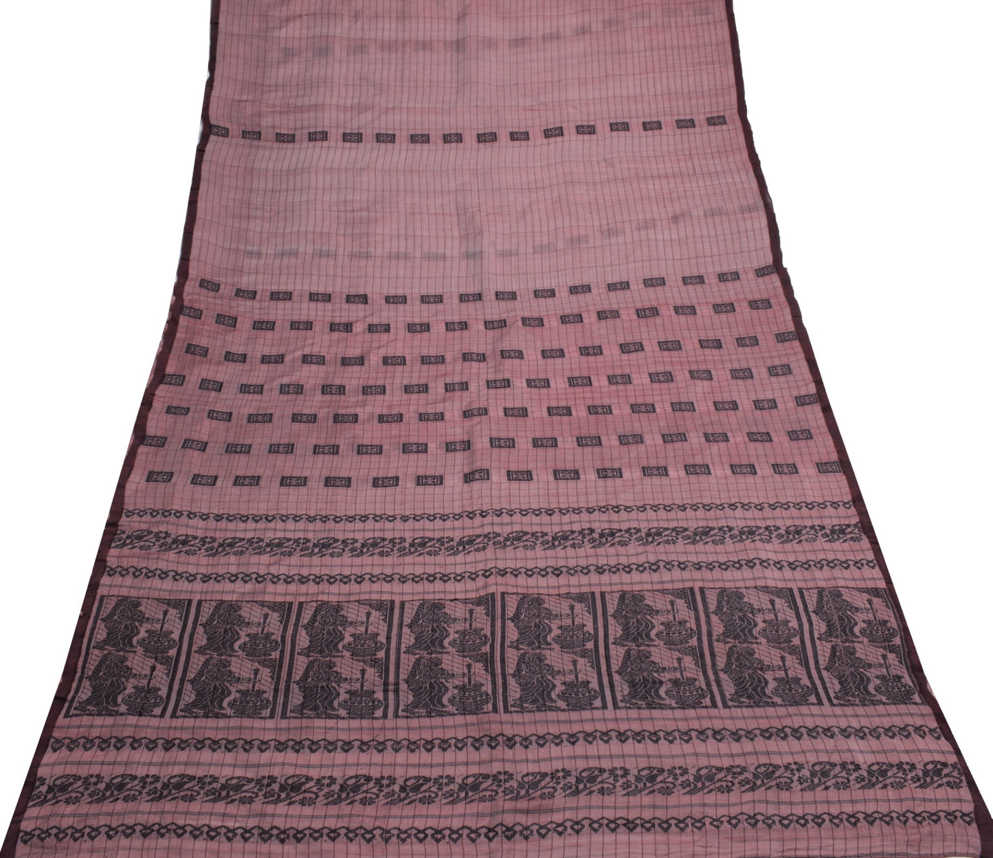 Sushila Vintage Heavy Sarees Pure Cotton Woven Baluchari Mythology Sari Fabric