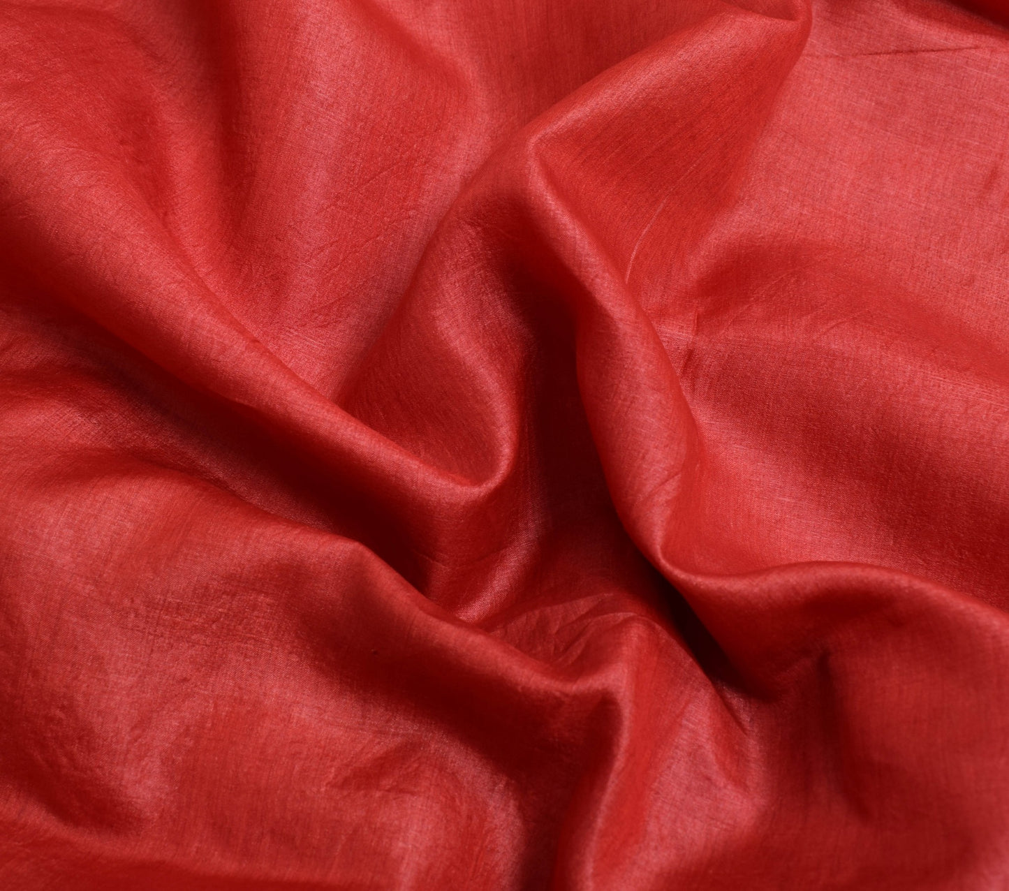 Sushila Vintage Rust Embroidered Saree 100% Pure Tussar Silk Sari Craft Fabric