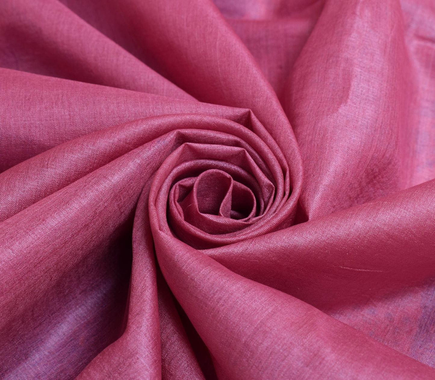 Sushila Vintage Plain Pink Saree Woven Broad Border Pure Tussar Silk Sari Fabric