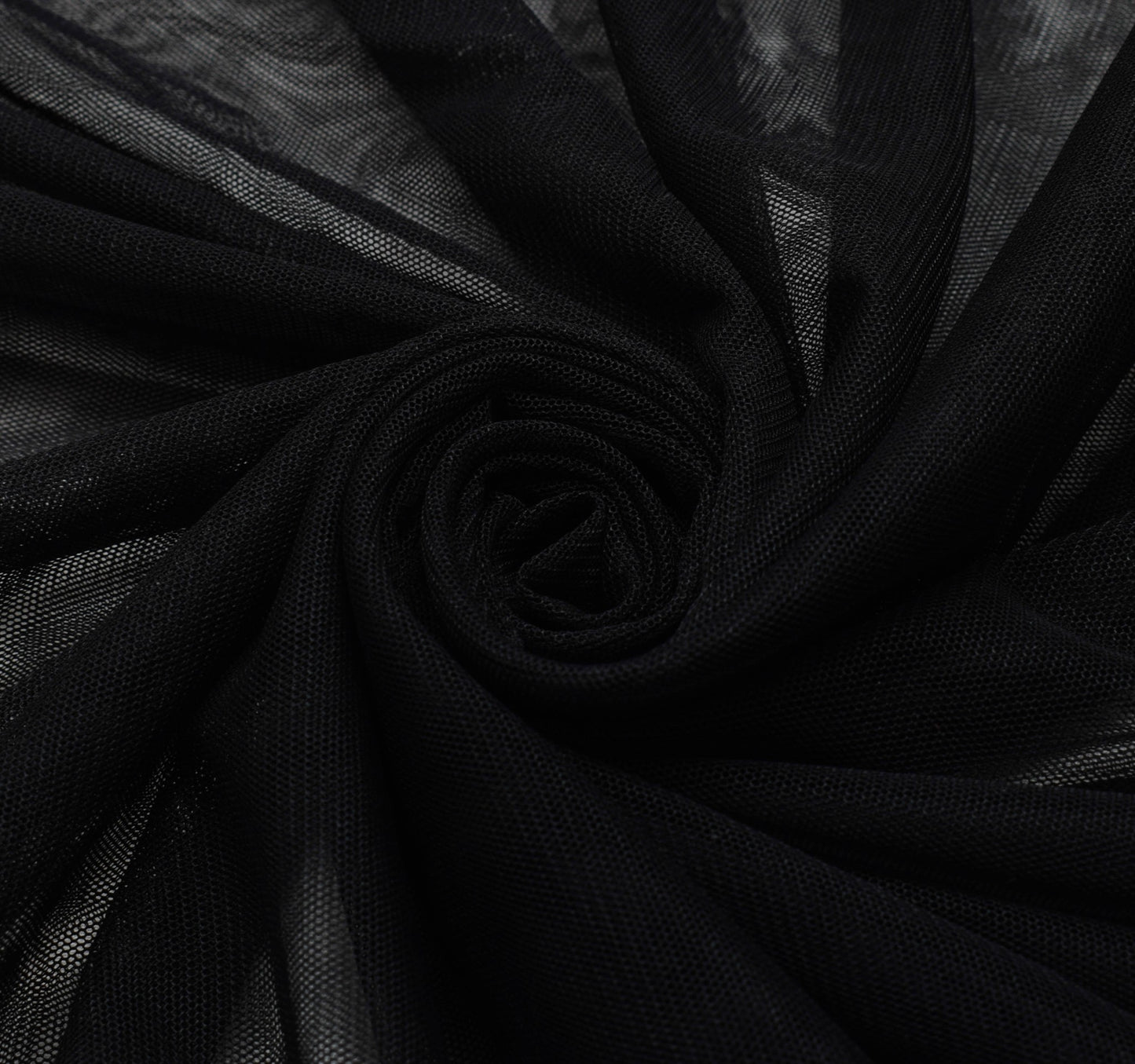 Sushila Vintage Black Net Mesh Saree Floral Embroidered Party Wear Sari Fabric