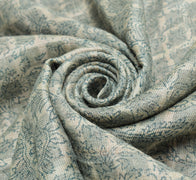 Sushila Vintage Gray Saree 100% Pure Woolen Hand Block Printed 5YD Sari Fabric