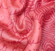 Sushila Vintage Pink Woven Saree 100% Pure Woolen Hand Block Printed Sari Fabric