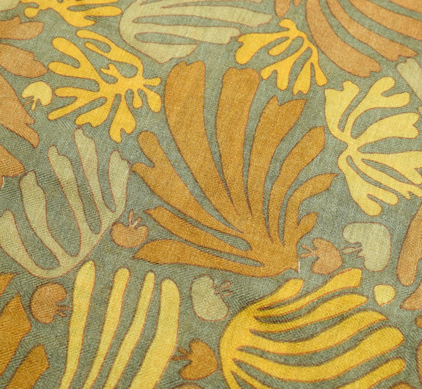 Sushila Vintage Grayish Green Saree Pure Woolen Printed Soft Branded Sari Fabric