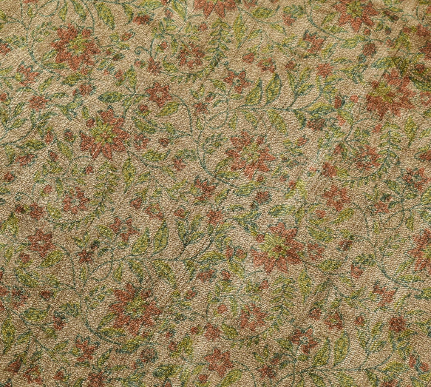 Sushila Vintage Pure Khadi Woolen Saree Hand Block Print Floral Soft Sari Fabric