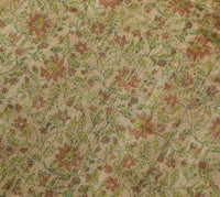 Sushila Vintage Pure Khadi Woolen Saree Hand Block Print Floral Soft Sari Fabric
