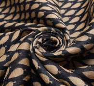 Sushila Vintage Black Saree Pure Woolen Printed Soft Warm Sari 5 YD Craft Fabric