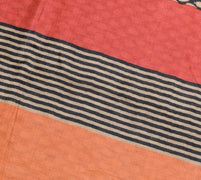 Sushila Vintage Black Saree Pure Woolen Printed Soft Warm Sari 5 YD Craft Fabric