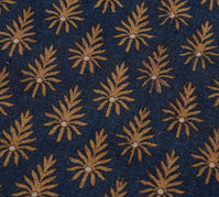 Sushila Vintage Pure Woolen Saree Dark Blue Floral Printed Soft 5YD Sari Fabric