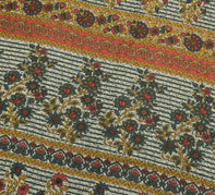 Sushila Vintage Cream Saree Art Silk Floral Printed 5 Yard Sari Craft Fabric
