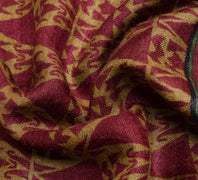Sushila Vintage Mustard Saree 100% Pure Woolen Printed Warm Sari Soft 5YD Fabric