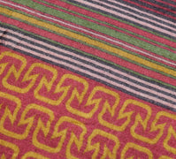 Sushila Vintage Mustard Saree 100% Pure Woolen Printed Warm Sari Soft 5YD Fabric