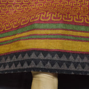 Sushila Vintage Mustard Saree 100% Pure Woolen Printed Warm Sari Soft 5YD Fabric