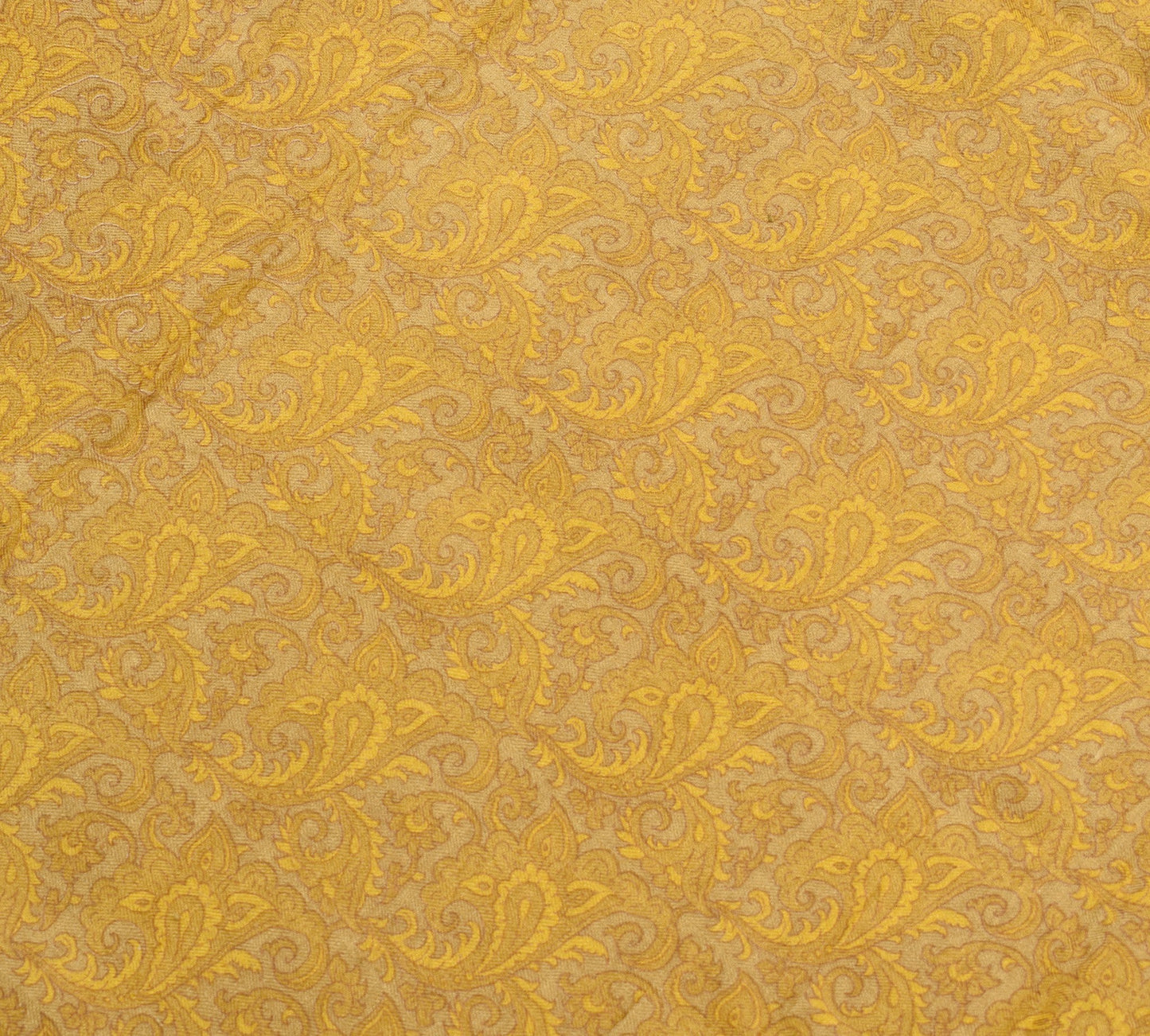 Sushila Vintage Pure Woolen Saree Light Green Floral Printed Indian Sari Fabric