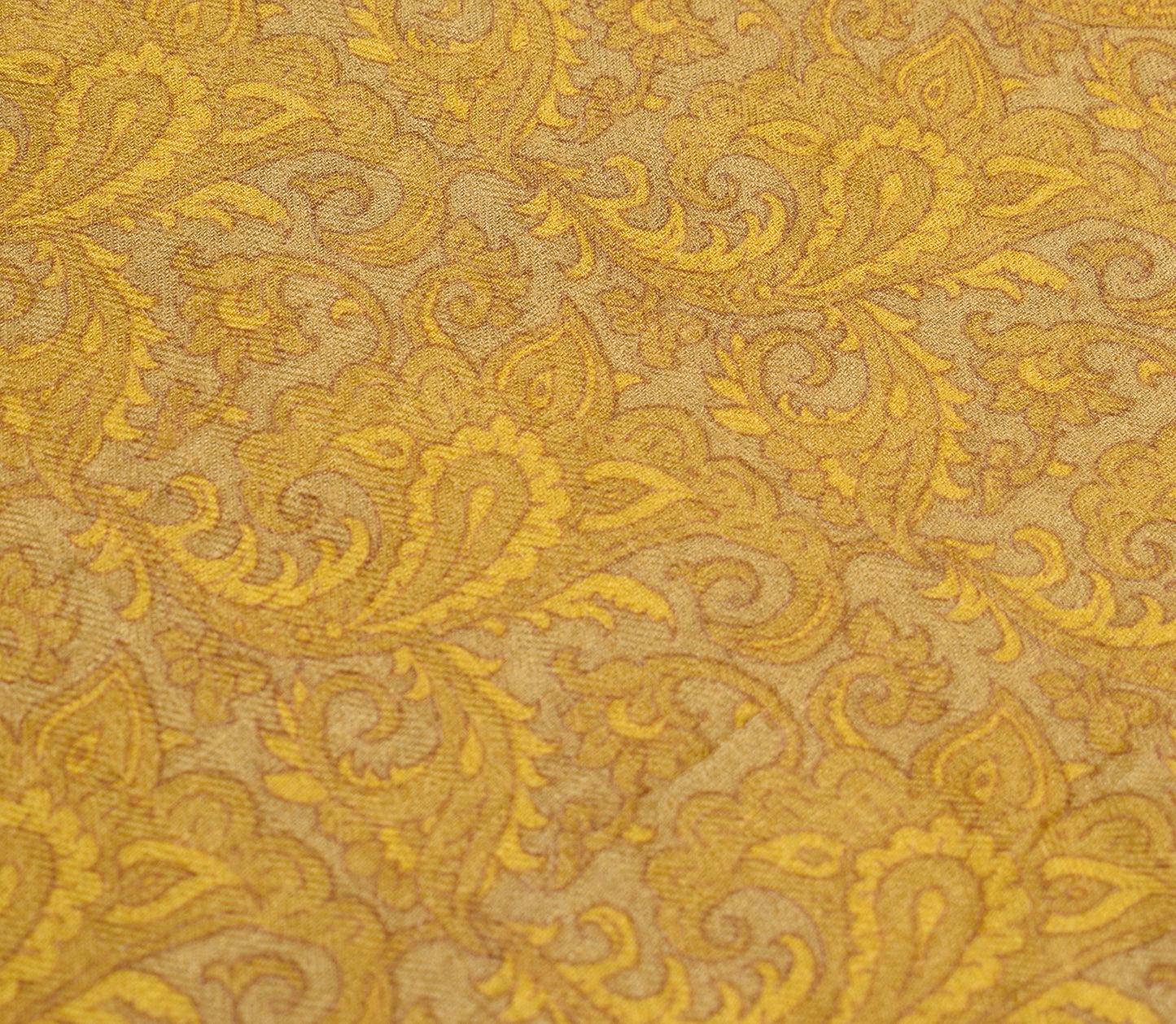 Sushila Vintage Pure Woolen Saree Light Green Floral Printed Indian Sari Fabric