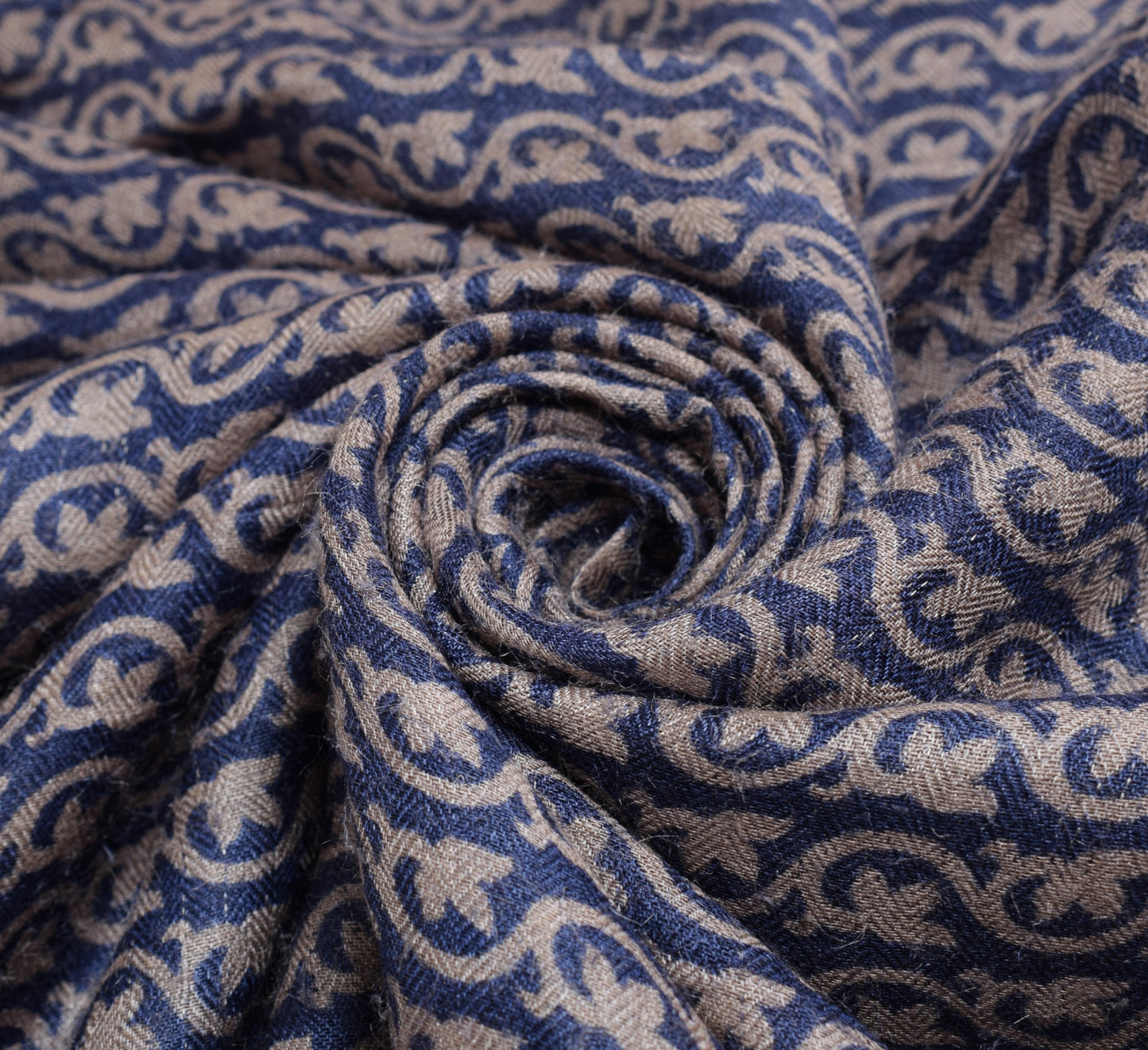 Sushila Vintage Blue Branded Saree Pure Woolen Printed & Woven Soft Sari Fabric