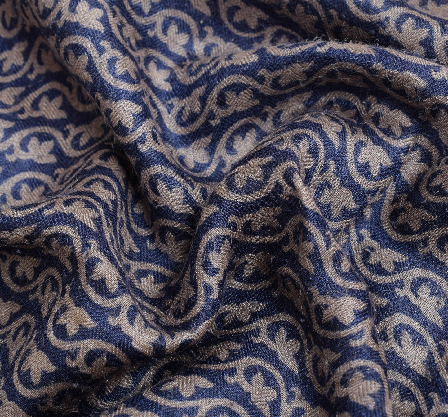 Sushila Vintage Blue Branded Saree Pure Woolen Printed & Woven Soft Sari Fabric
