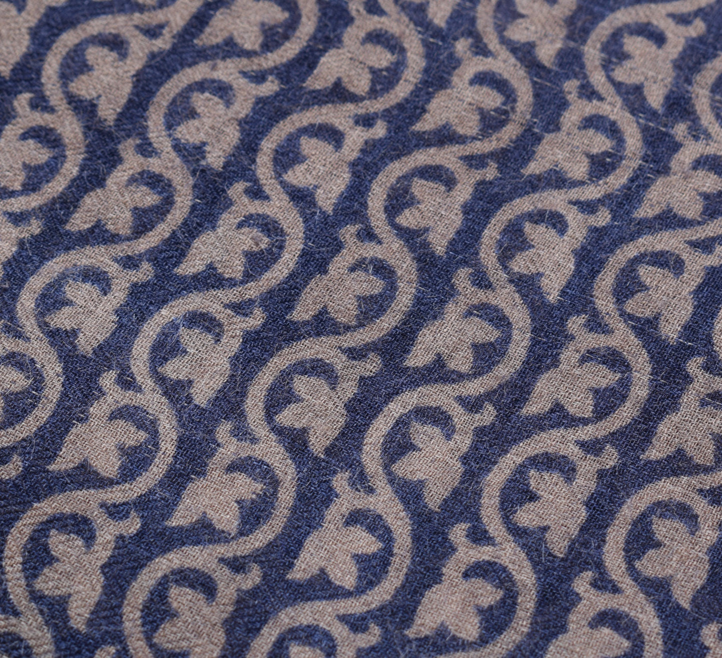 Sushila Vintage Blue Branded Saree Pure Woolen Printed & Woven Soft Sari Fabric