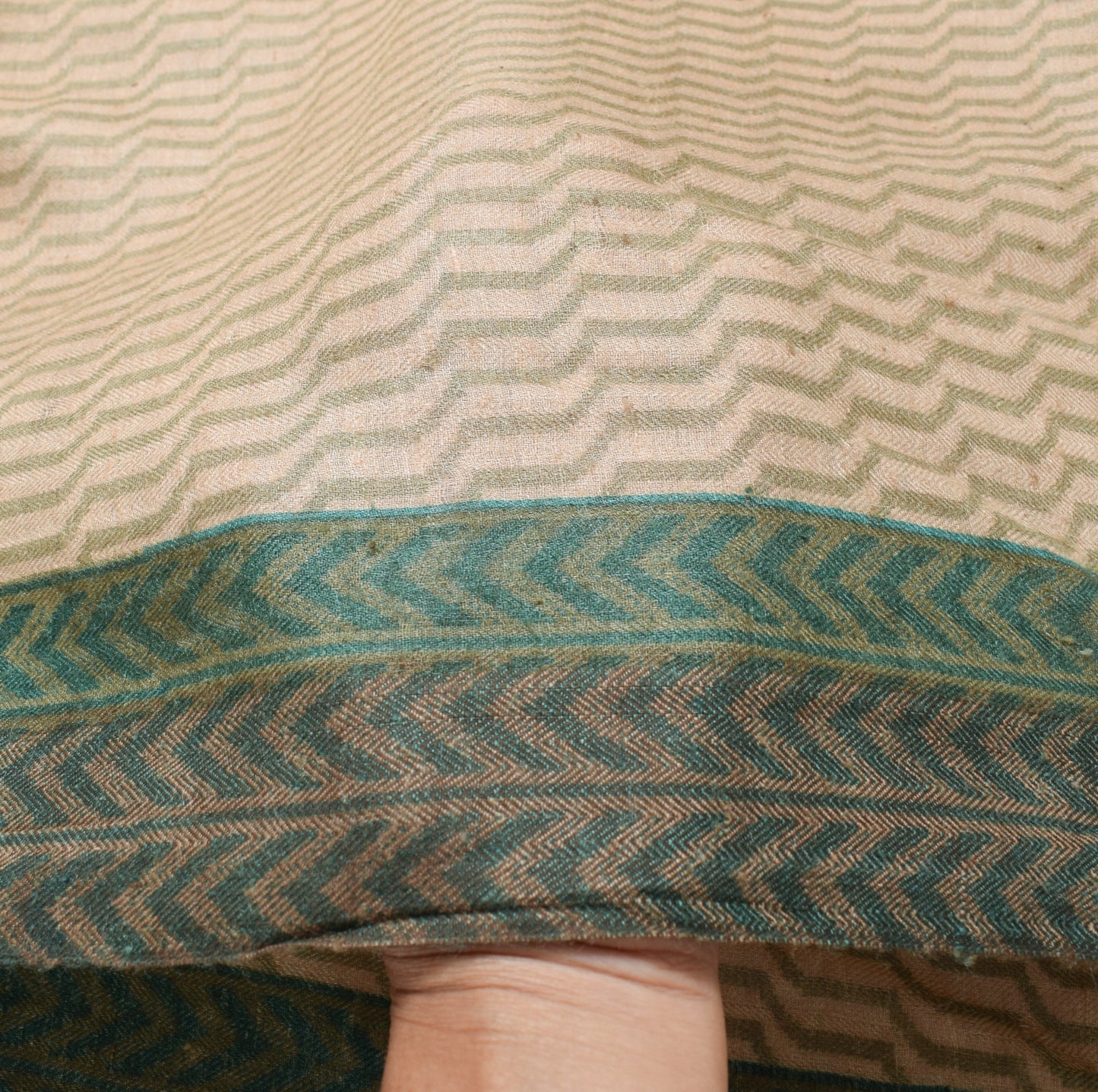 Sushila Vintage Cream Pure Woolen Saree Printed & Woven Soft Branded Sari Fabric