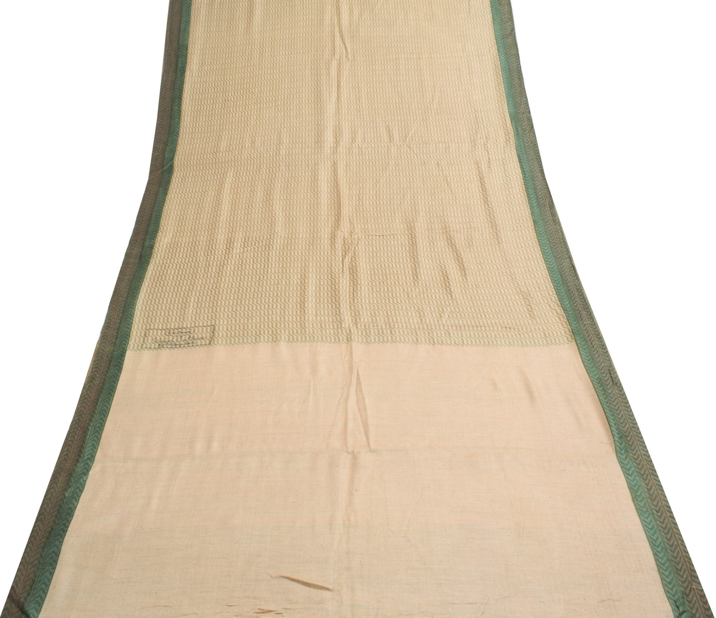 Sushila Vintage Cream Pure Woolen Saree Printed & Woven Soft Branded Sari Fabric