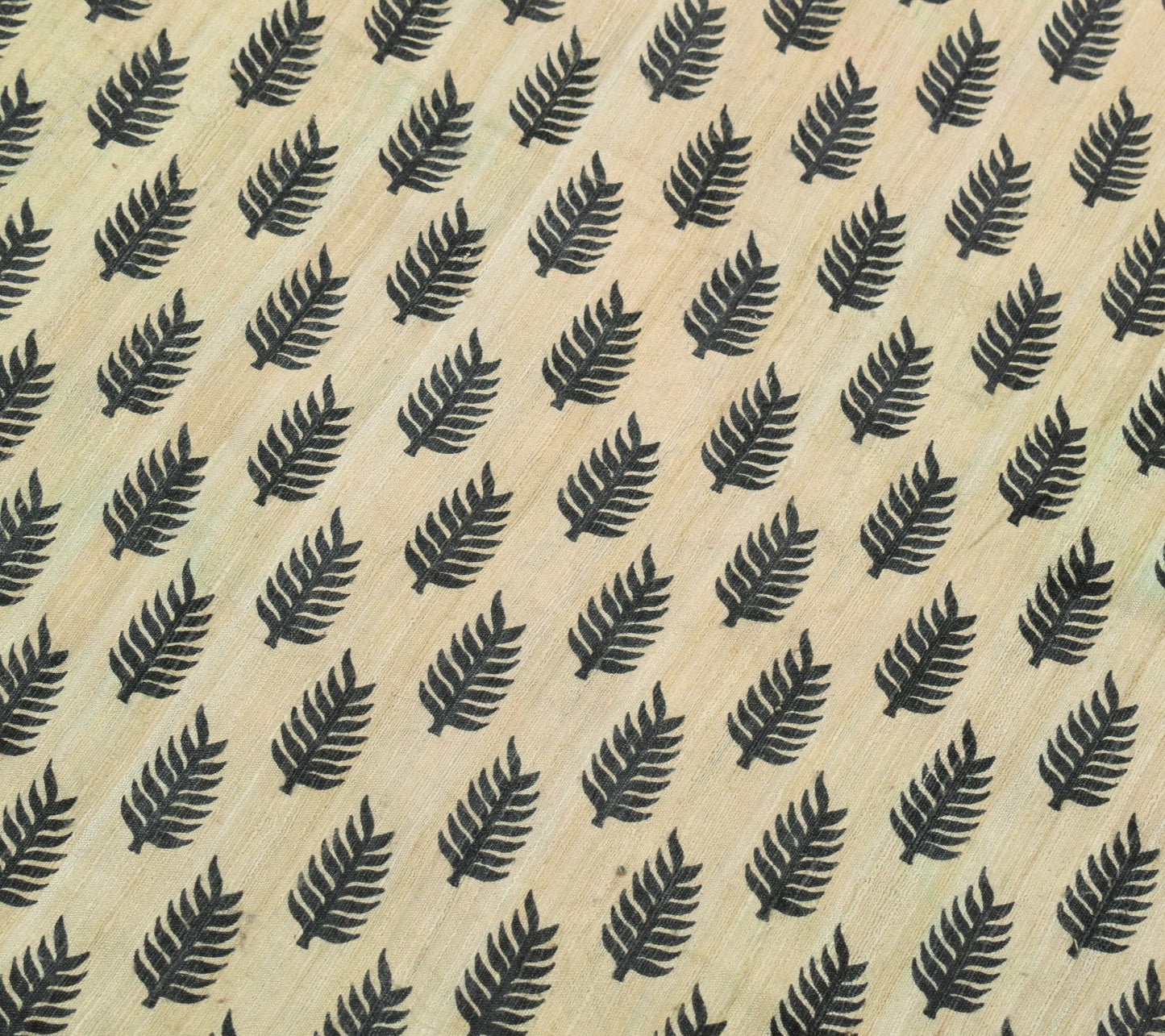 Sushila Vintage Pure Khadi Silk Saree Cream Printed & Woven Handloom Sari Fabric