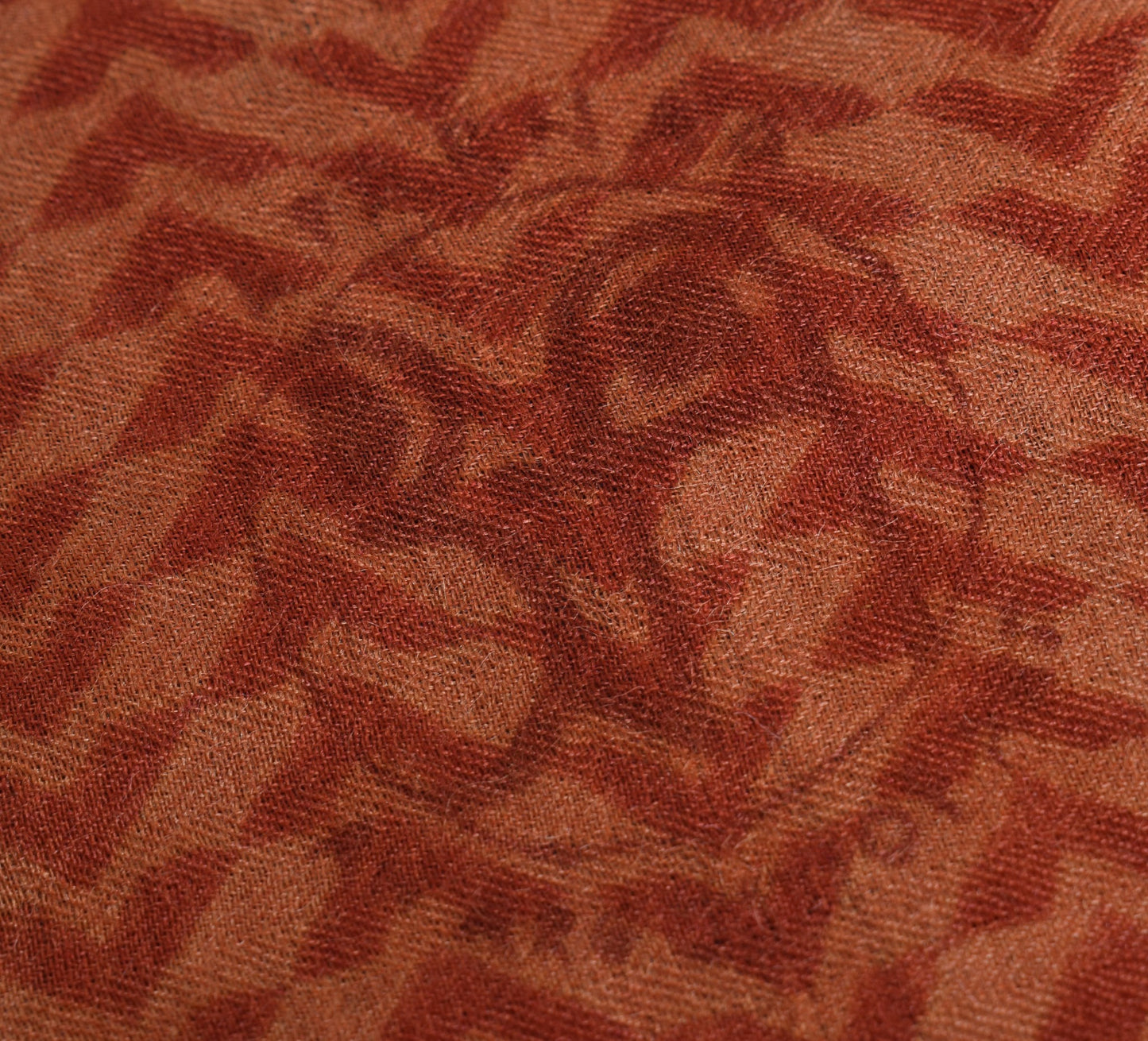 Sushila Vintage Rust Branded Saree Pure Woolen Hand Block Print Soft Sari Fabric