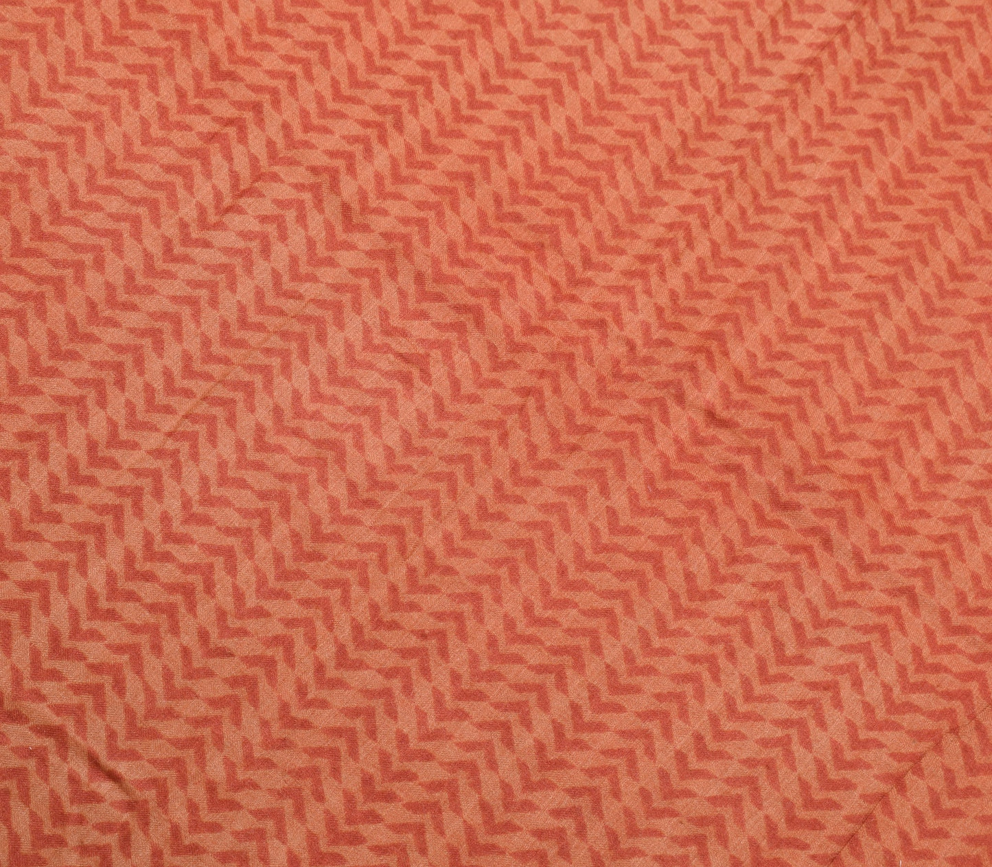 Sushila Vintage Rust Branded Saree Pure Woolen Hand Block Print Soft Sari Fabric