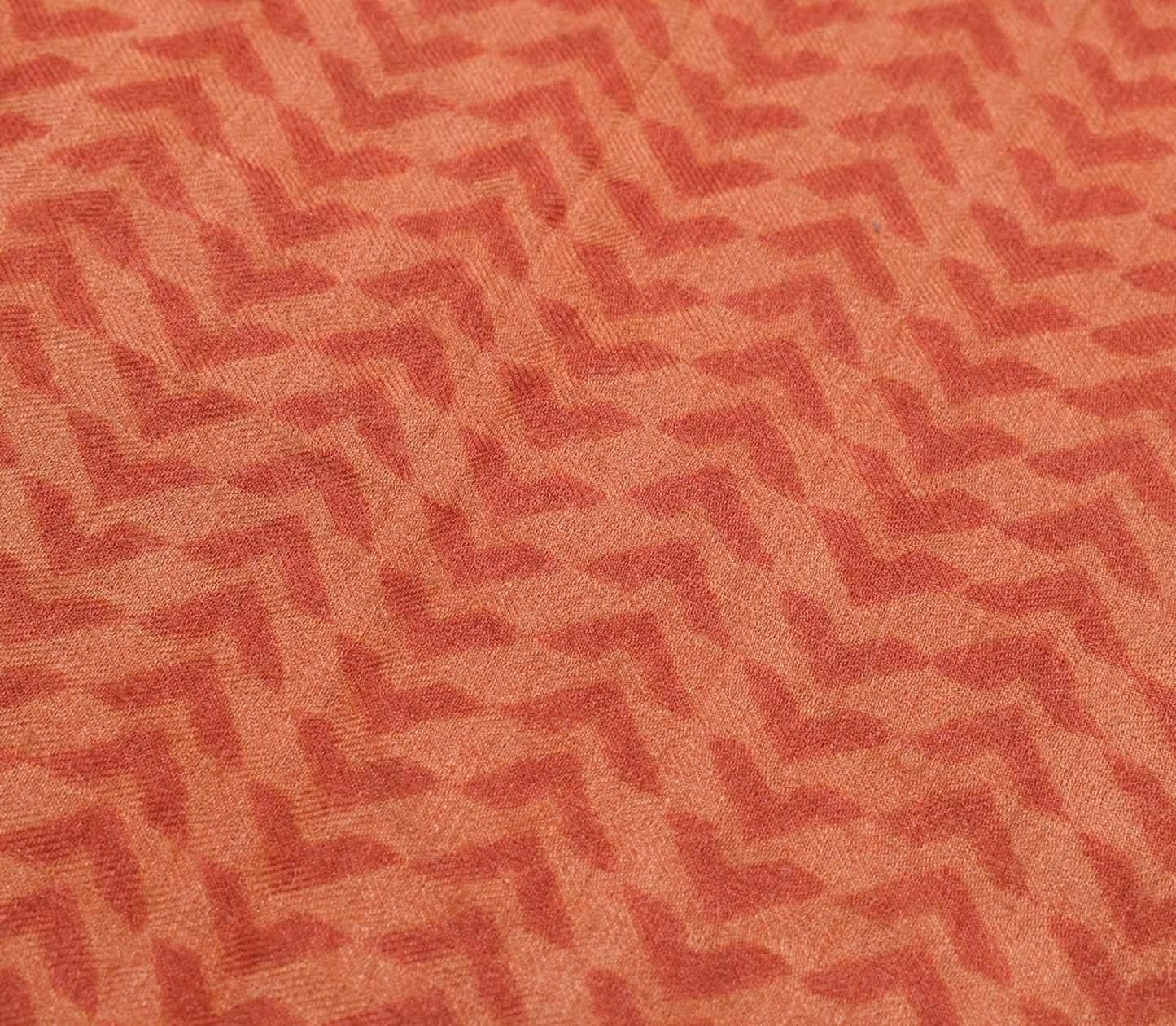 Sushila Vintage Rust Branded Saree Pure Woolen Hand Block Print Soft Sari Fabric