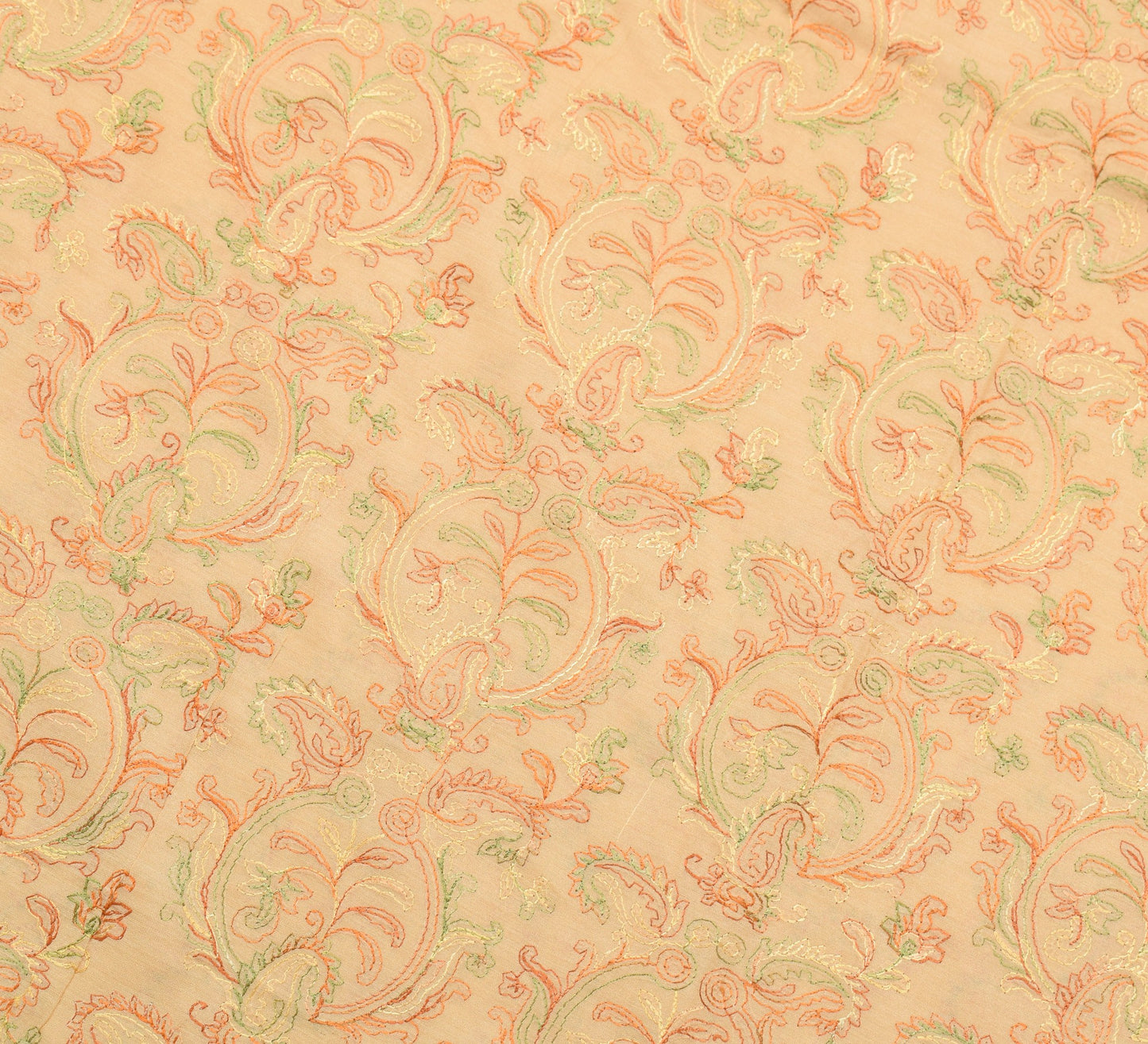 Sushila Vintage Beige Saree Woven Embroidered Pure Tussar Silk Soft Sari Fabric