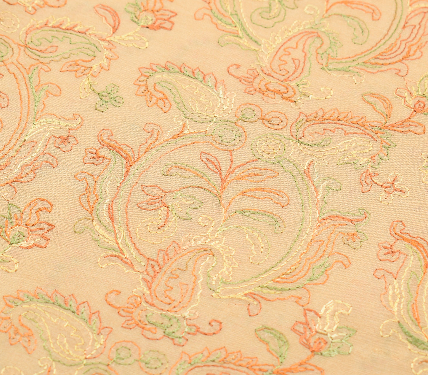 Sushila Vintage Beige Saree Woven Embroidered Pure Tussar Silk Soft Sari Fabric