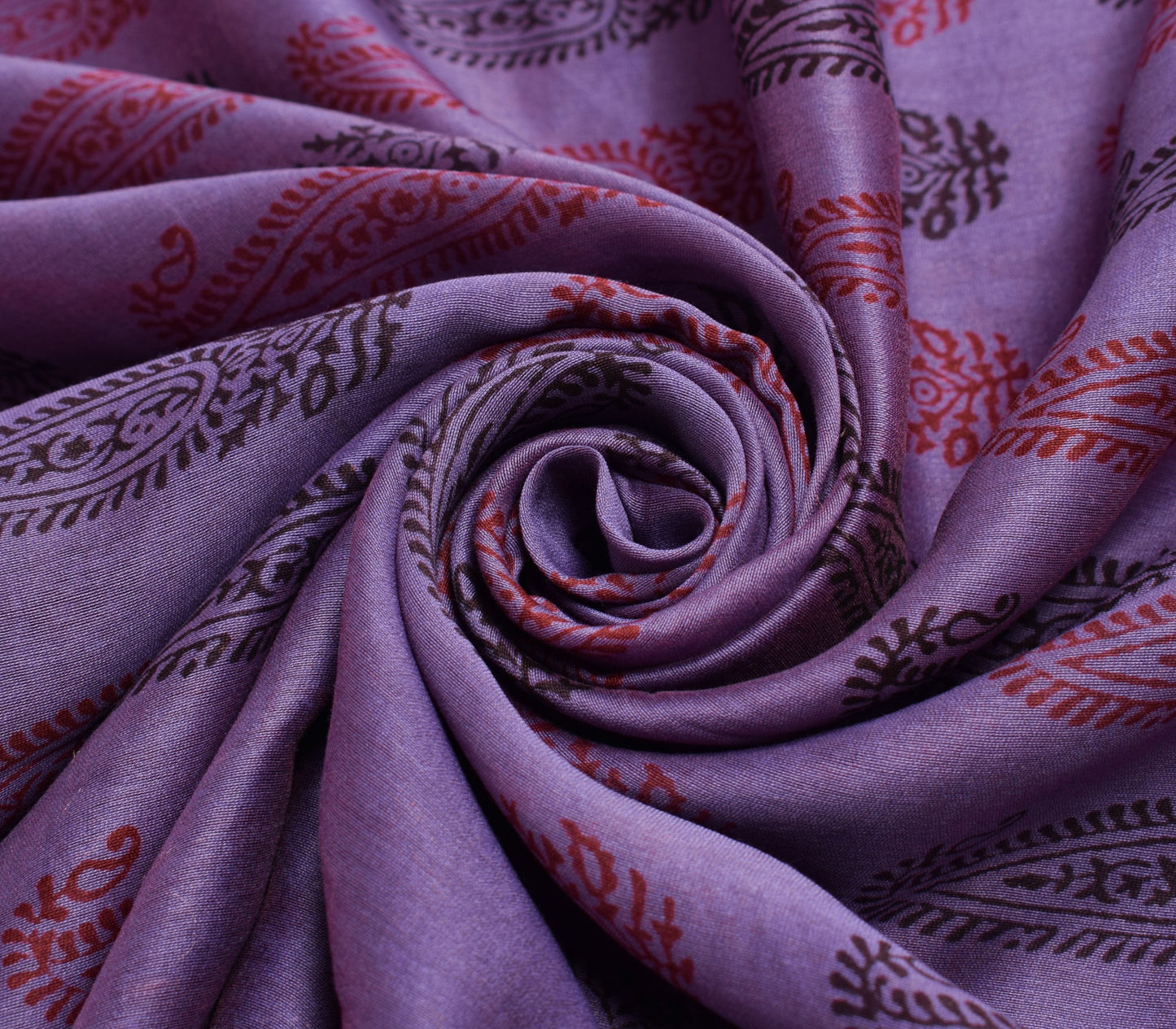 Sushila Vintage Purple Saree Pure Cotton Hand Block Printed Soft Sari Fabric