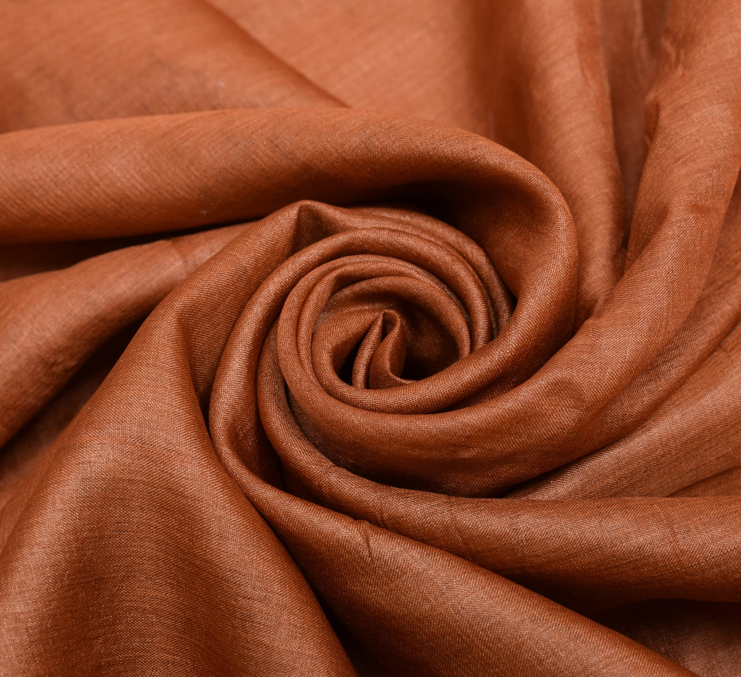 Sushila Vintage Rust Saree Pure Tussar silk Woven Embroidered Soft Sari Fabric