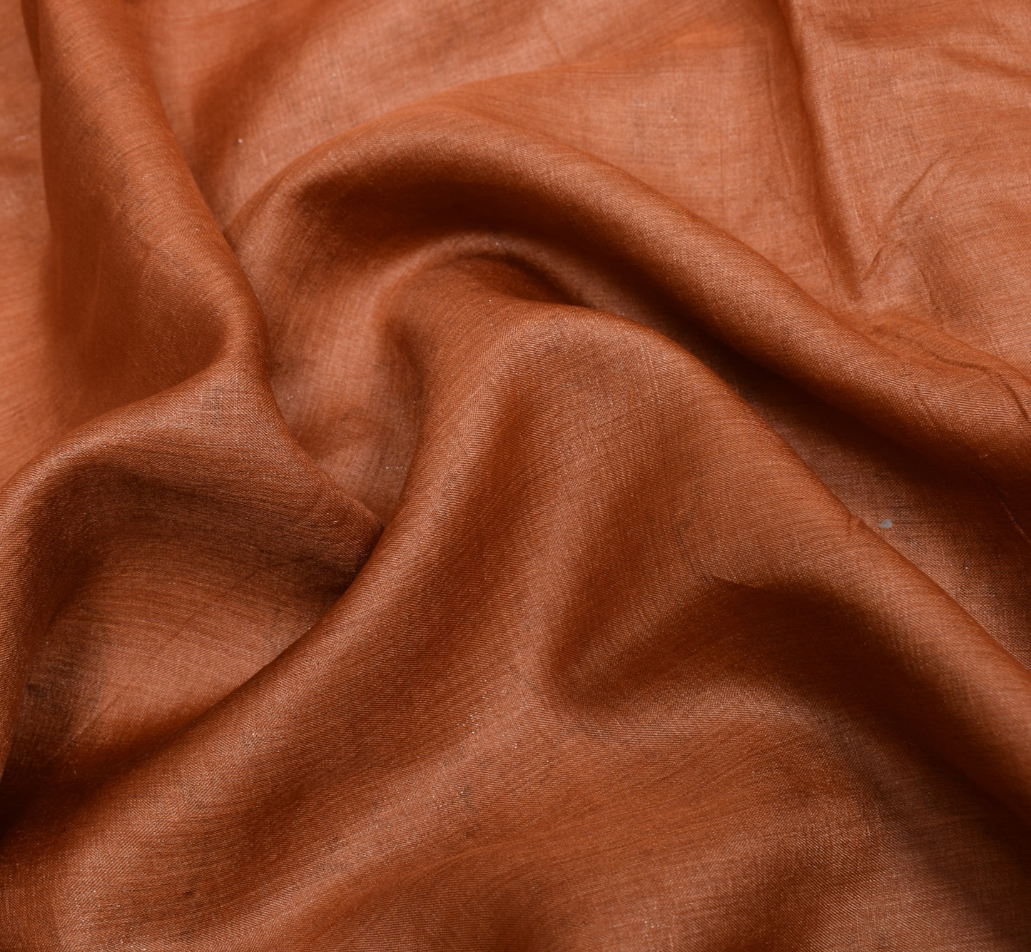 Sushila Vintage Rust Saree Pure Tussar silk Woven Embroidered Soft Sari Fabric