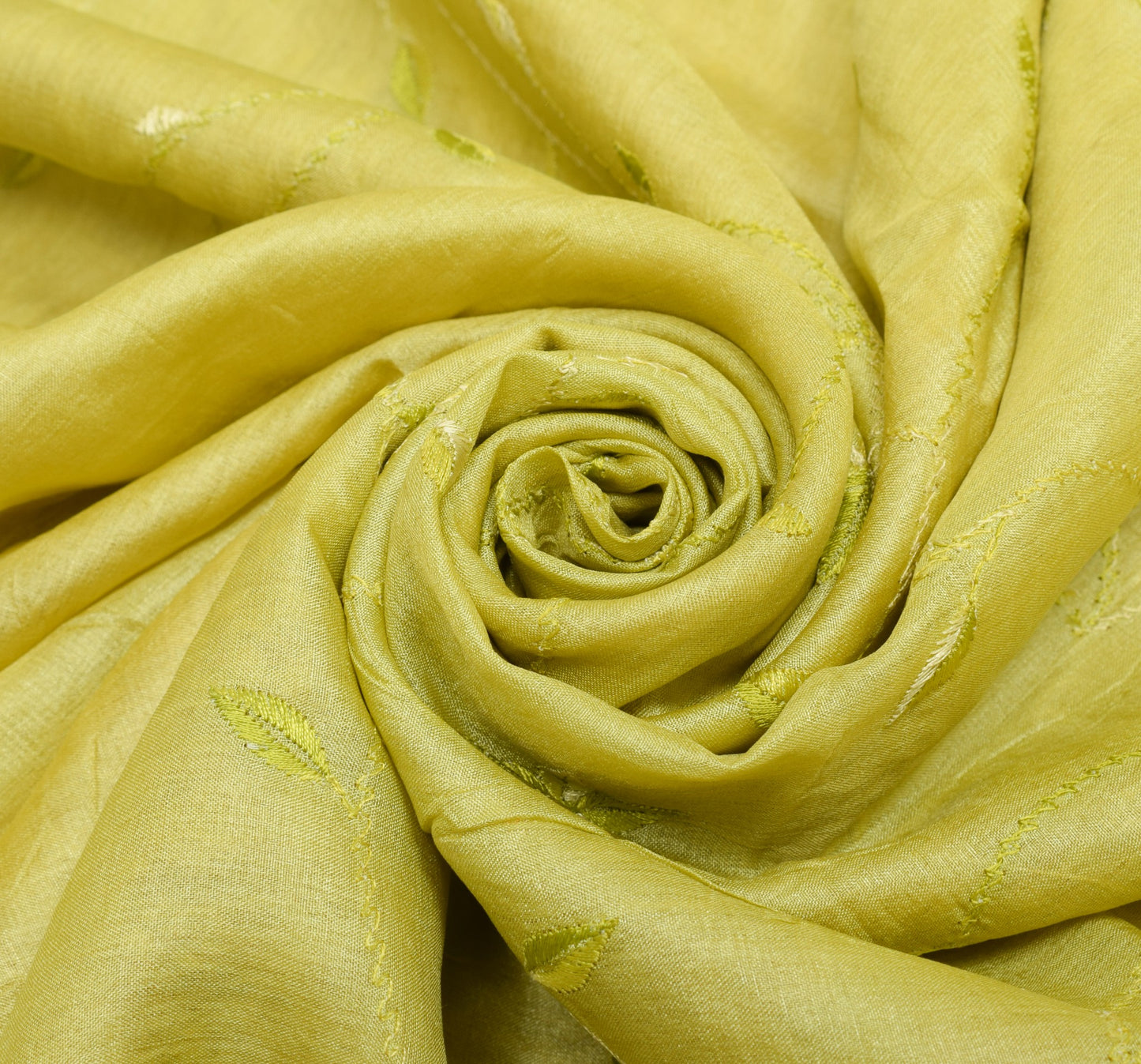 Sushila Vintage Green Floral Saree Pure Tussar Silk Woven Embroidery Sari Fabric