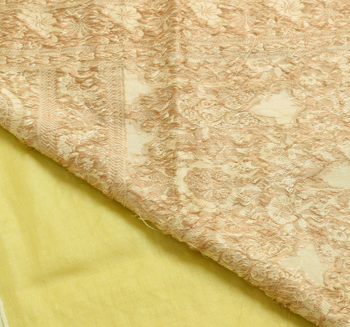 Sushila Vintage Green Floral Saree Pure Tussar Silk Woven Embroidery Sari Fabric