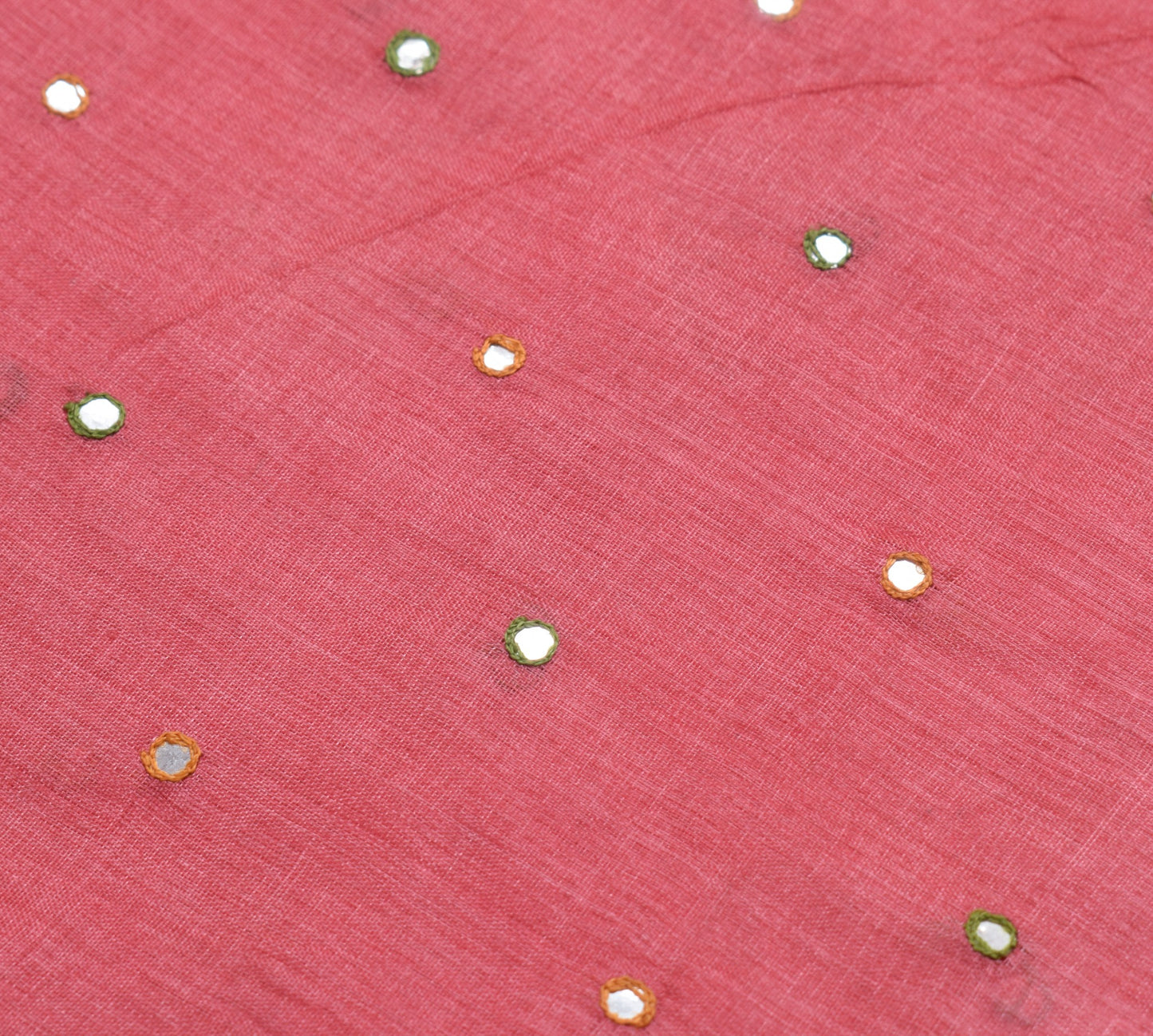 Sushila Vintage Pink Saree 100% Pure Tussar Silk Woven Mirror Work Sari Fabric