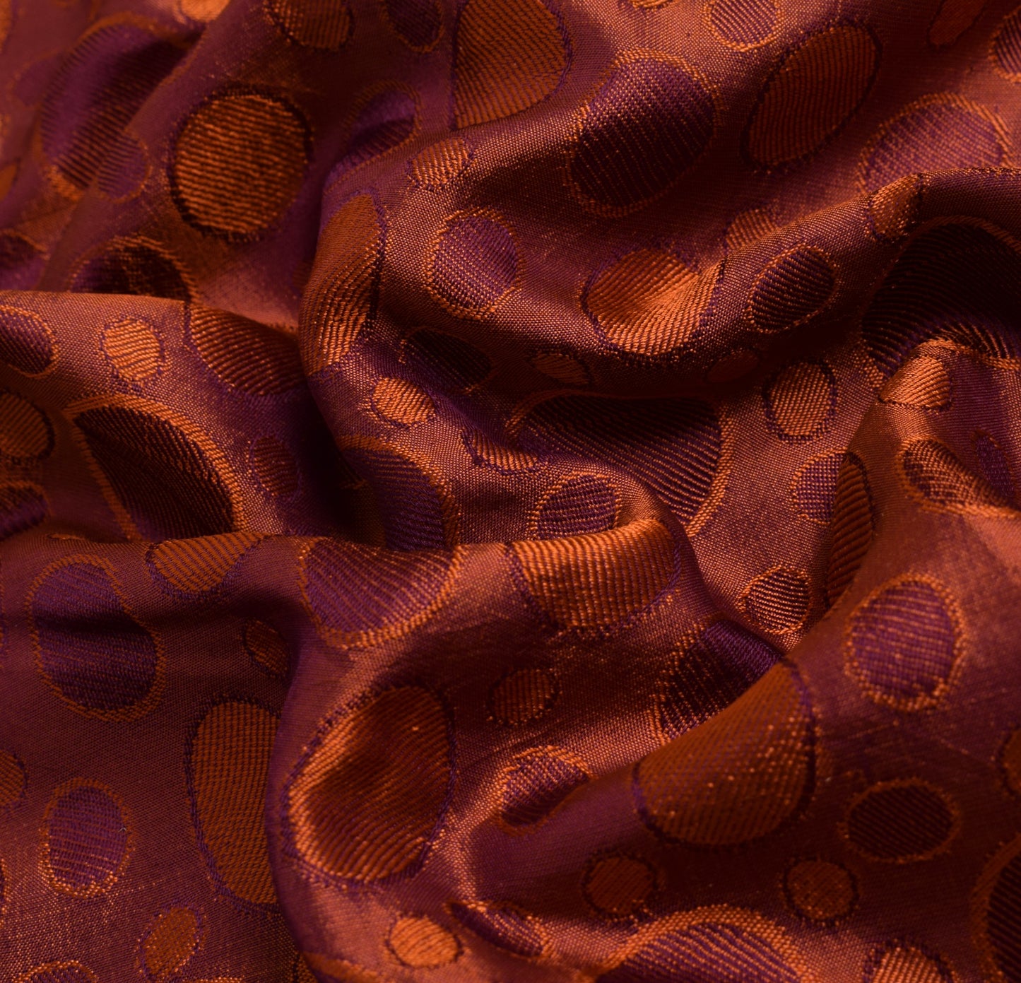 Sushila Vintage Pure Purple Saree Pure Silk Polka Dot Dual Tone Soft Sari Fabric