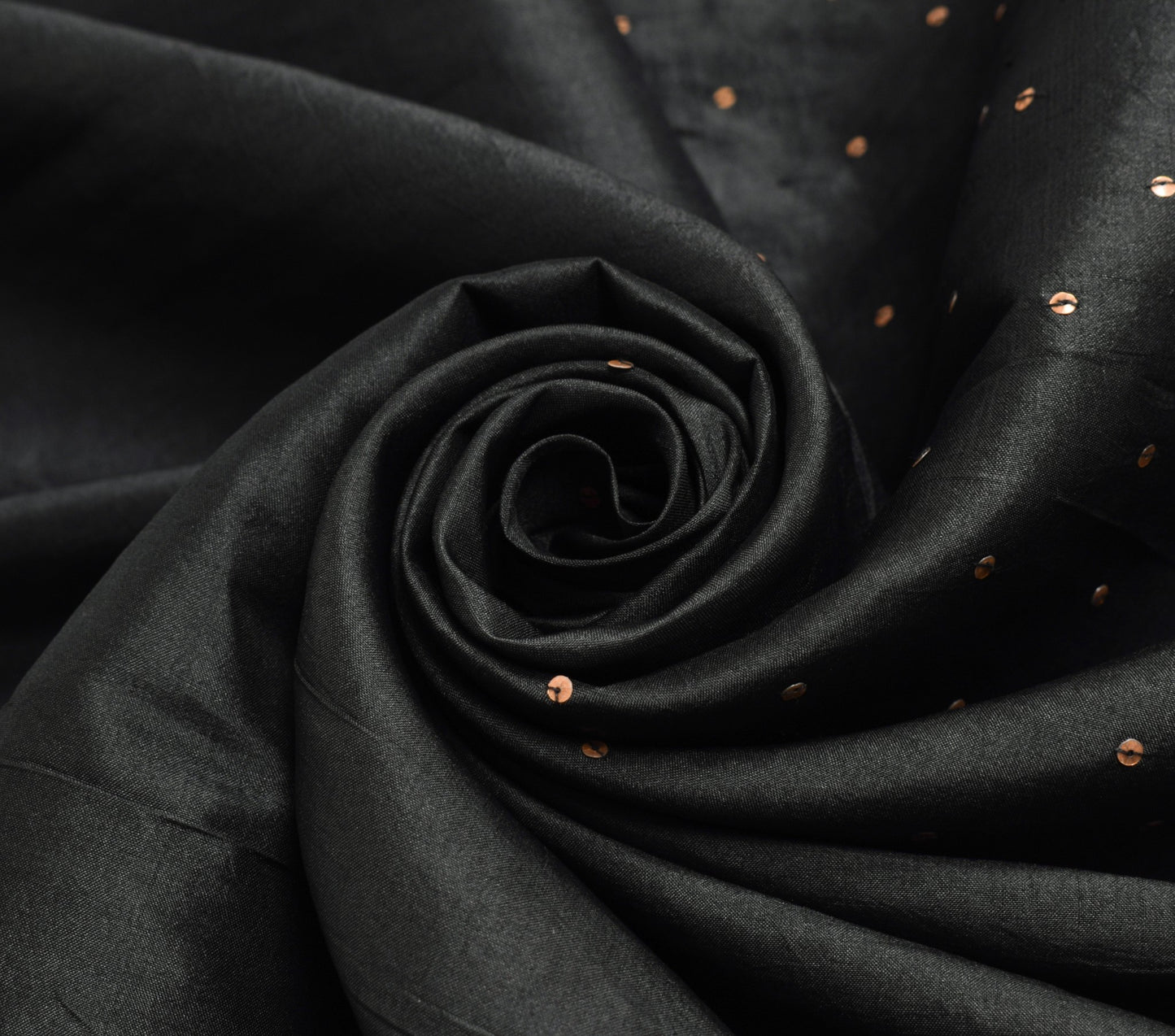 Sushila Vintage Black Saree 100% Pure Silk Hand Beaded Zardozi Soft Sari Fabric