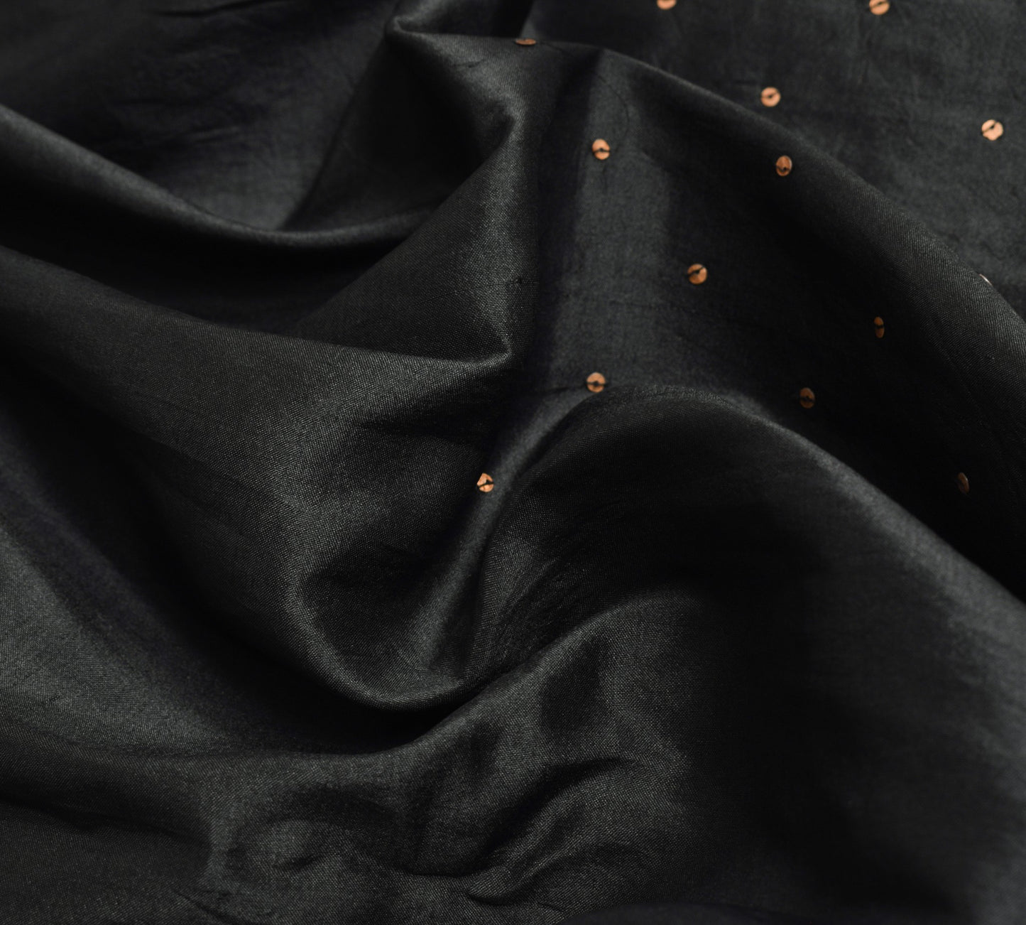 Sushila Vintage Black Saree 100% Pure Silk Hand Beaded Zardozi Soft Sari Fabric