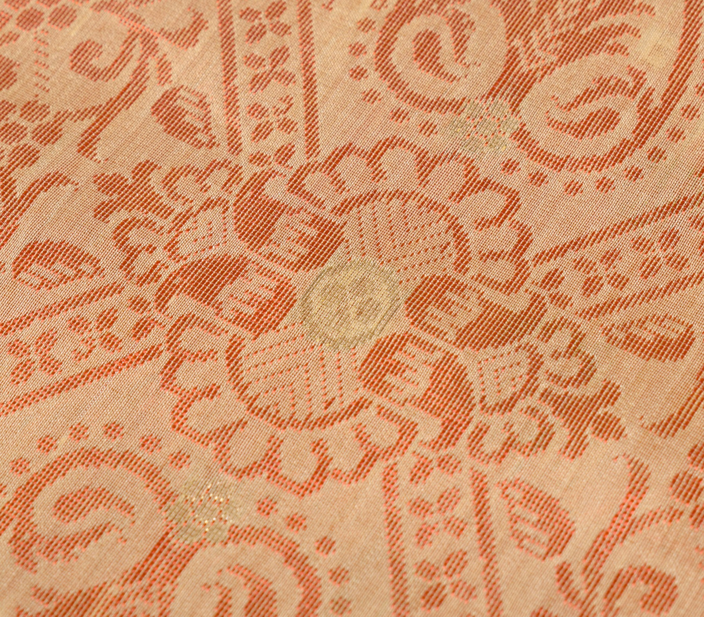 Sushila Vintage Beige Classy Saree 100% Pure Silk All Over Woven 5YD Sari Fabric
