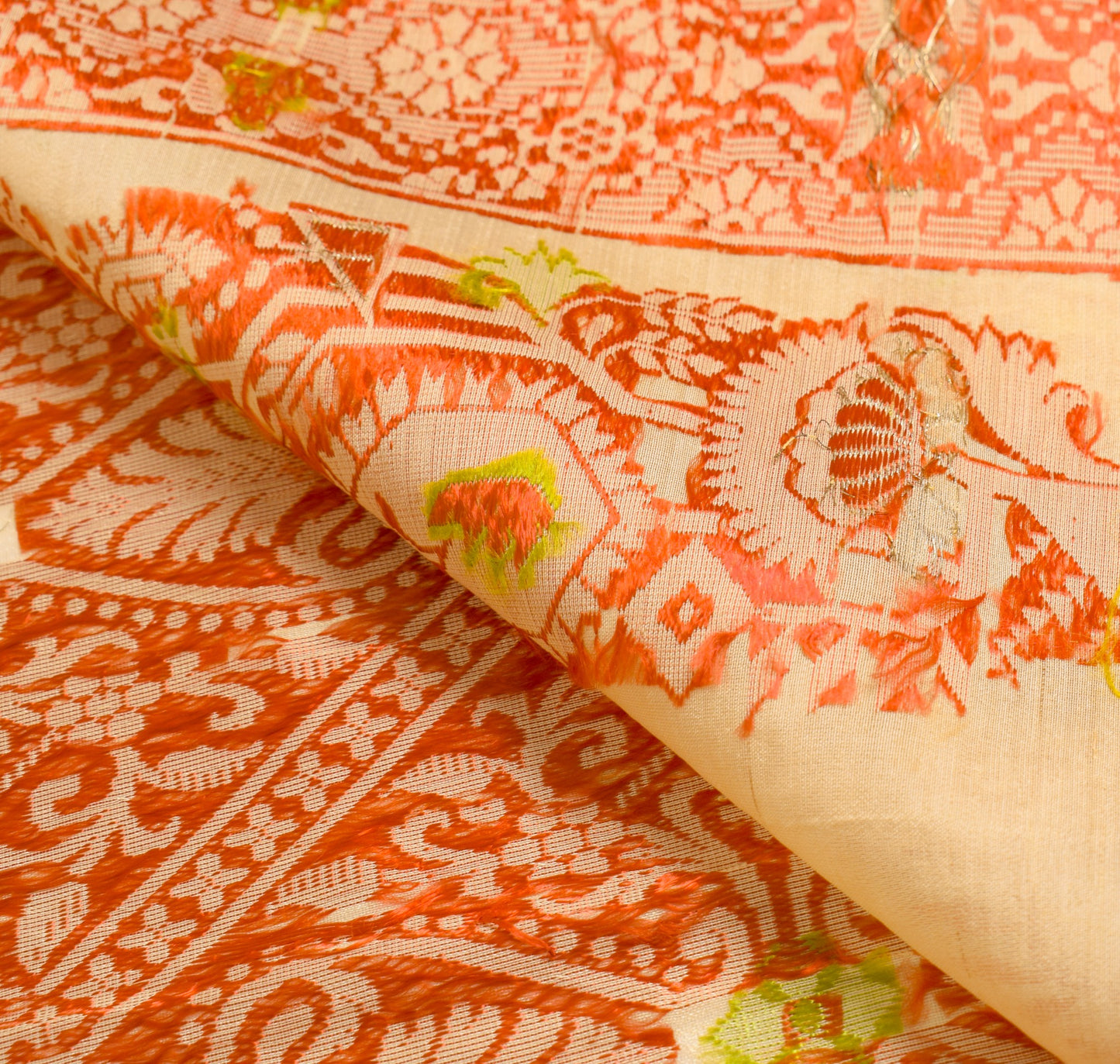 Sushila Vintage Beige Classy Saree 100% Pure Silk All Over Woven 5YD Sari Fabric
